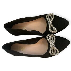 Vince Camuto Black Loafers with Silver Embellishment